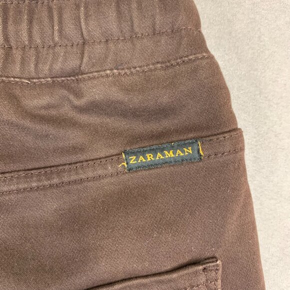 Zara Mens Pants Large Brown Cargo Soft Denim Jogging Fit Tapered Outdoor 30" - Picture 16 of 16